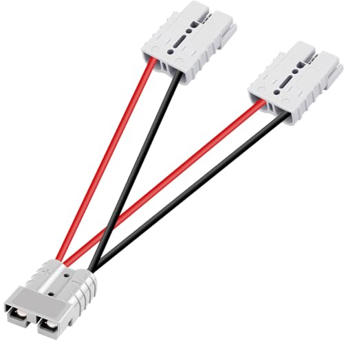 DAOKAI Batterieanschluss Adapterkabel Stecker Parallelverbindung 50A 600V Akku Steckverbinder Schnellanschluss Stecker 10 AWG Kabel für Elektro-Gabelstapler, Batteriekarren von DAOKAI