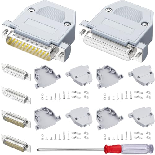 DAOKAI DB25 Stecker Adapter Kit,25PIN RS232 Seriell Terminal Adapter D-SUB Männlich/Weiblich Lötverbinder mit DB25 Kunststoffgehäuse Abdeckung für Kabelmontage und Anpassung - 3set DAOKAI DB25 Stecker Adapter Kit,25PIN RS232 Seriell Terminal Adapter D-SUB Männlich/Weiblich Lötverbinder mit DB25 Kunststoffgehäuse Abdeckung für Kabelmontage und Anpassung - 3set von DAOKAI