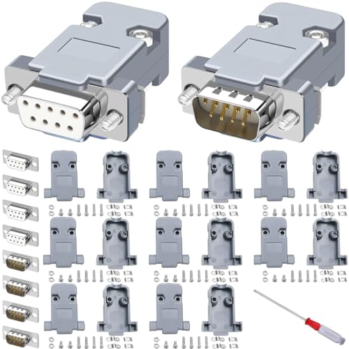 DAOKAI DB9 Stecker Adapter Kit,9PIN RS232 Seriell Terminal Adapter D-SUB Männlich/Weiblich Lötverbinder mit DB9 Kunststoffgehäuse Abdeckung für Kabelmontage und Anpassung - 5set DAOKAI DB9 Stecker Adapter Kit,9PIN RS232 Seriell Terminal Adapter D-SUB Männlich/Weiblich Lötverbinder mit DB9 Kunststoffgehäuse Abdeckung für Kabelmontage und Anpassung - 5set von DAOKAI
