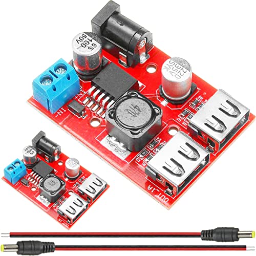 DAOKAI Dual USB Stromversorgungsmodul 2 STÜCKE DC-DC Step Down 9V/12V/24V/36V bis 5V 3A Buck-Auto-Ladegerät Solar Spannungswandler modul 150KHZ von DAOKAI