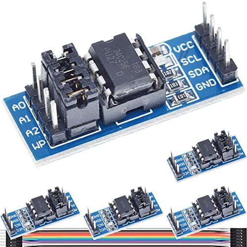 DAOKAI EEPROM Speichermodul AT24C256 Chip I2C Interface Datenspeicher Memory Modul 8P Chiphalter Onboard LED Anzeigelampe für Arduino(5 Stück) von DAOKAI