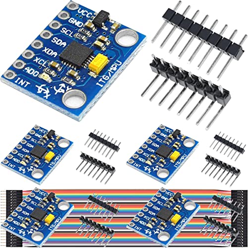 DAOKAI GY-521 MPU6050 3-Achsen-Gyroskop und 3-Achsen-Beschleunigungsmesser,16-Bit AD-Wandler Datenausgang IIC I2C, 6DOF-Sensormodul,für Bewegungserkennungsspiel(5 STÜCKE) von DAOKAI