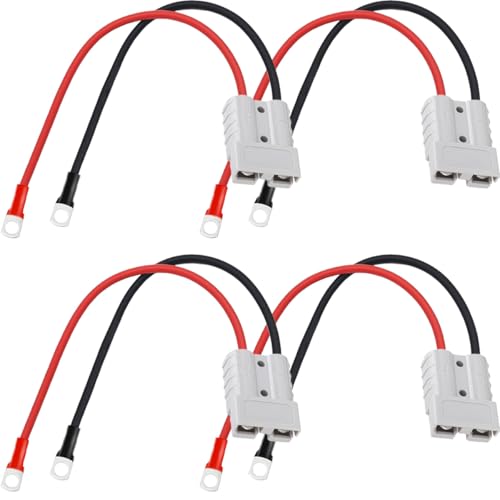 DAOKAI Gabelstapler Ladegerät Anschluss 50A 600V Akku Steckverbinder Schnellanschluss Stecker 10 AWG O-Ring 60cm Kabel Ladestecker Quick Connect Batterie – 2er-Set von DAOKAI