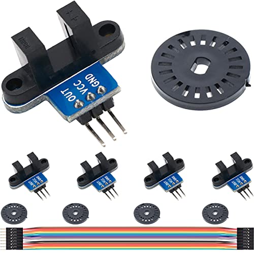 DAOKAI Infrarot Geschwindigkeitsmesssensor,IR Infrarot Schlitzoptik Optokopplermodul,3.3–5V Fotounterbrechersensor, zur Motordrehzahlerkennung oder Arduino mit Encodern(5 STÜCKE) von DAOKAI