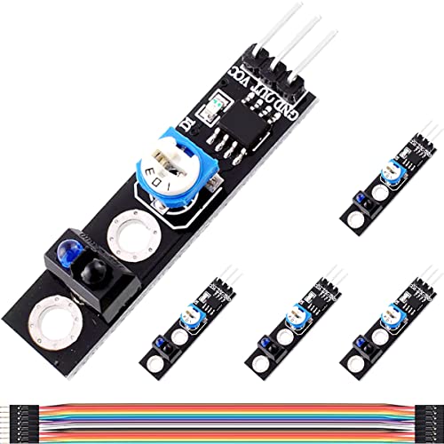 DAOKAI KY-033 Linien Folger Tracking Sensor Modul TCRT5000 1-Kanal-Infrarot-Erkennungssensor Hindernisvermeidungsmodul Einstellbare Empfindlichkeit, für Arduino(5 Stück) von DAOKAI