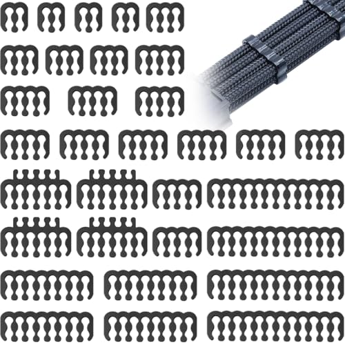 DAOKAI Kabelkamm | 4 x 24 P | 4 x 16 P | 4 x 12+4 P | 12 x 8 P | 4 x 6 P | 4 x 4 P | kabelführung Set Kabelclips Kabel Kämme Kabelhalter Kabelführung für interne PC Computer Kabel Schwarz von DAOKAI