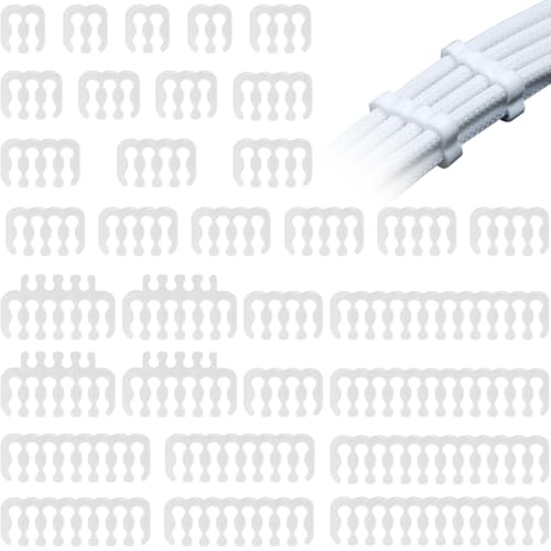 DAOKAI Kabelkamm | 4 x 24 P | 4 x 16 P | 4 x 12+4 P | 12 x 8 P | 4 x 6 P | 4 x 4 P | kabelführung Set Kabelclips Kabel Kämme Kabelhalter Kabelführung für interne PC Computer Kabel Weiß von DAOKAI
