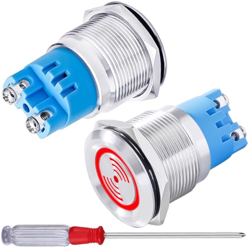 DAOKAI LED-Blitzalarm,DC 12V 22mm Roter LED Kontrollleuchte Lampensummer Wasserdicht Edelstahl Blitzalarm-Summer Hochpräzise für elektrische Schalttafel, DIY-Projekt -2St. DAOKAI LED-Blitzalarm,DC 12V 22mm Roter LED Kontrollleuchte Lampensummer Wasserdicht Edelstahl Blitzalarm-Summer Hochpräzise für elektrische Schalttafel, DIY-Projekt -2St. von DAOKAI
