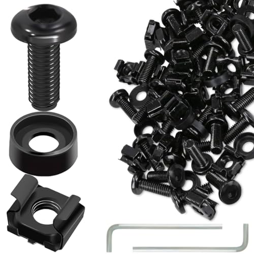 DAOKAI M6 Käfigmuttern,Innensechskant Schrauben und Unterlegscheiben Satz M6x16mm Quadratische Einsteck Muttern Schwarze für Netzwerkschränke,Serverschränke,Gehäusen,Schrank DAOKAI M6 Käfigmuttern,Innensechskant Schrauben und Unterlegscheiben Satz M6x16mm Quadratische Einsteck Muttern Schwarze für Netzwerkschränke,Serverschränke,Gehäusen,Schrank von DAOKAI