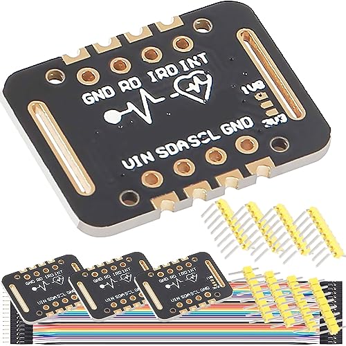 DAOKAI MAX30102 Herzfrequenz-Sensormodul, Pulserkennung, Blutsauerstoffkonzentrations-Erkennungsplatine mit Kabel, kompatibel für Arduino für STM32, 4 Stück von DAOKAI