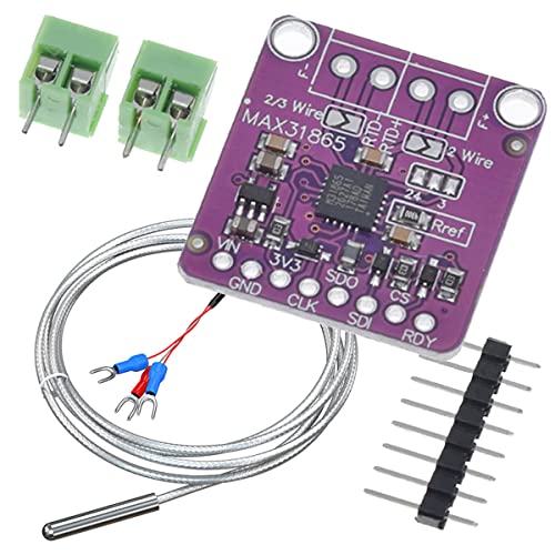 DAOKAI MAX31865 PT100 zu PT1000 RTD zu Digital Wandlerplatine 3,3 V/5 V Temperatur Thermoelementsensor Verstärkermodul für Arduino mit 50 bis 200 °C 0,5 m PT100 Sensor DAOKAI MAX31865 PT100 zu PT1000 RTD zu Digital Wandlerplatine 3,3 V/5 V Temperatur Thermoelementsensor Verstärkermodul für Arduino mit 50 bis 200 °C 0,5 m PT100 Sensor von DAOKAI