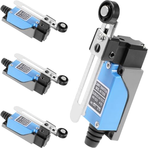 DAOKAI ME-8108 Momentary Limit Switch Einstellbare Rollenhebel Arm selbst zurückgesetzt NC-NO Travel Switch Rollenhebel für CNC Mill Laser Plasma Router, 4 Stück von DAOKAI