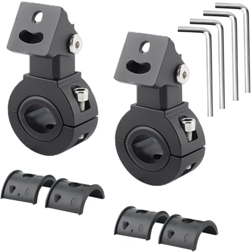 DAOKAI Motorrad-Halterungsset 18-32mm Horizontale Bull Bar Montagehalterung,Verstellbare Scheinwerfer Nebelscheinwerfer Halterung, Universal Scheinwerfer Halterung - 2set von DAOKAI