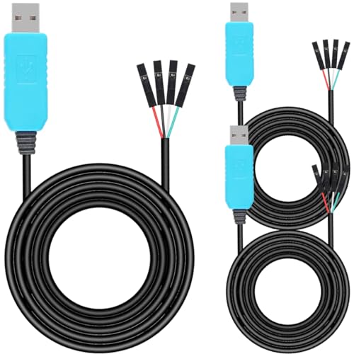 DAOKAI PL2303TA USB zu TTL Serielles Kabel USB Download Kabel RS232 Konsolendebugging für Win XP/VISTA/7/8/8.1/10/Mac OS X/Linux, 3 Stück von DAOKAI