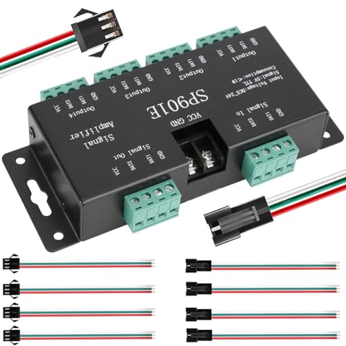 DAOKAI SP901E LED-Streifenverstärker 5 V-24 V Signal-Daten-SPI-Repeater-Controller Adressierbarer RGB-Lichtstreifen mit SM 2,54 3-poligem Stecker und Buchse für WS2801 WS2813 SK6812 WS2815 SK9822 DAOKAI SP901E LED-Streifenverstärker 5 V-24 V Signal-Daten-SPI-Repeater-Controller Adressierbarer RGB-Lichtstreifen mit SM 2,54 3-poligem Stecker und Buchse für WS2801 WS2813 SK6812 WS2815 SK9822 von DAOKAI