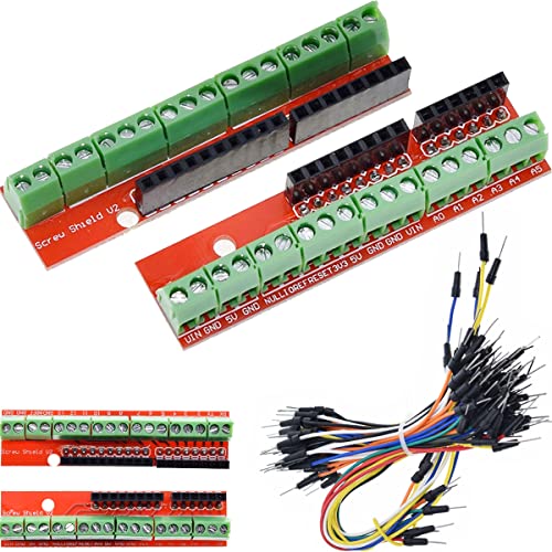 DAOKAI Screw Shield V2 Erweiterungskarte,Stackable PCB-Board Langlebige Stabile (Doppelte Unterstützung), Kompatibel mit Arduino R3 Top(2 Stück) von DAOKAI
