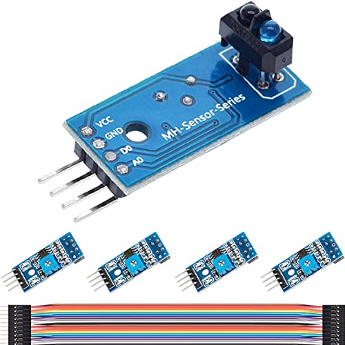 DAOKAI TRCT5000 IR Infrarot Folger Hindernis Vermeidung Modul 3.3-5 V Track IR Reflektierendes Sensormodul kompatibel mit Arduino und Raspberry Pi(5 Stück) von DAOKAI