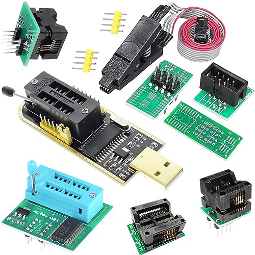 DAOKAI USB Programmer CH341A SOP8 SOIC8 Testclip 1,8 V Adapterplatine SOP8 150 mil 200 mil SOP16 300 mil 24 25 Serie Programmierchips Testsockel-Kit 9-teiliges Set von DAOKAI