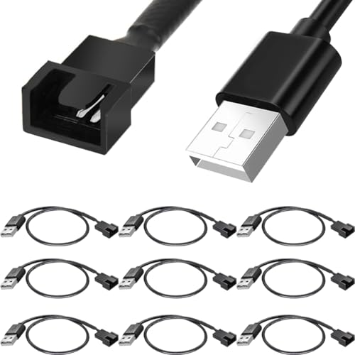 DAOKAI USB auf 3-polig/4-polig PWM Lüfter-Netzteilkabel 5V USB Gehäuselüfter-Adapter-Anschlusskabel 30cm Plug and Play,für 5V für Gehäuse 4-Pin/3 USB auf 4 Pin Lüftersteuerung-10Stück von DAOKAI