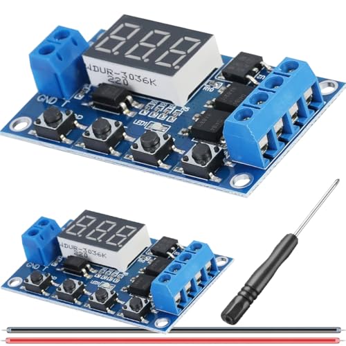 DAOKAI Verzögerungsrelais-Modul DC 5V-36V Verzögerungs-Timer-Modul Digitale LED-Anzeige Relaisplatine Trigger-Zyklus-Schalter mit Schraubendreher 26AWG Rotes und schwarzes Kabel, 2er-Pack DAOKAI Verzögerungsrelais-Modul DC 5V-36V Verzögerungs-Timer-Modul Digitale LED-Anzeige Relaisplatine Trigger-Zyklus-Schalter mit Schraubendreher 26AWG Rotes und schwarzes Kabel, 2er-Pack von DAOKAI