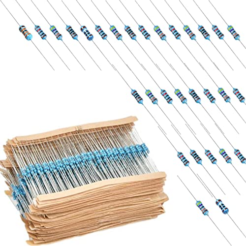 DAOKAI Widerstände Kit 30 Values Metallfilmwiderständen 1/4 W 10ohm-1M 1% Toleranz Widerstände Sortiment Kit,für elektronische Geräte(600 Stück) von DAOKAI