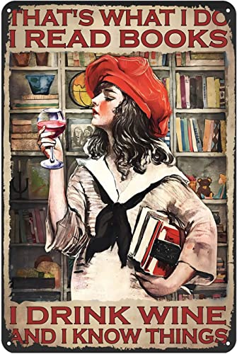 DAORJWL Aluminium-Metall-Blechschild Kunst "That's What I Do I Read Books Drink Wine And Know Things", Retro-Küchendekoration, Kaffee, Wandkunst, 20,3 x 30,5 cm, Vintage 2823 DAORJWL Aluminium-Metall-Blechschild Kunst "That's What I Do I Read Books Drink Wine And Know Things", Retro-Küchendekoration, Kaffee, Wandkunst, 20,3 x 30,5 cm, Vintage 2823 von DAORJWL