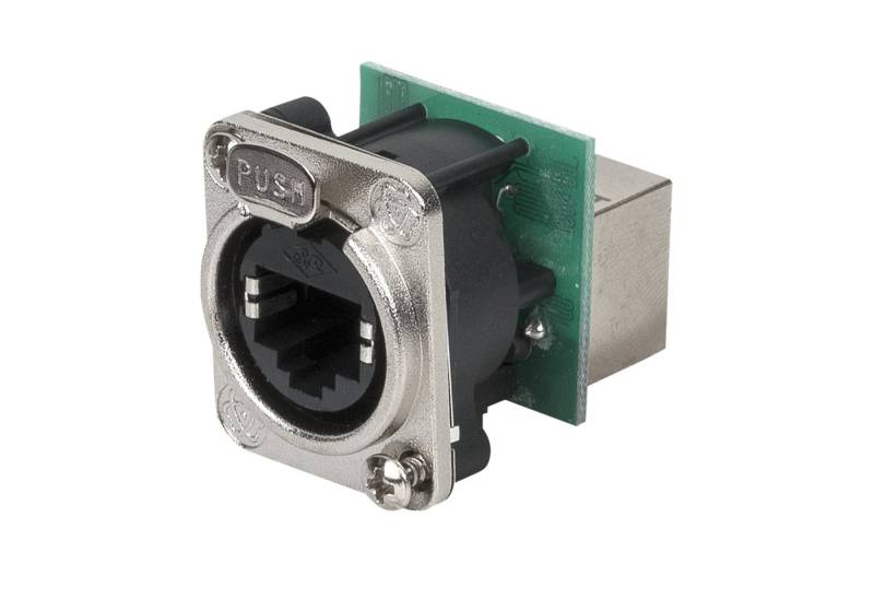 DAP Netzwerkstecker DAP Ethernet RJ45 Durchgangssteckdose mit Metallflansch (Größe D) von DAP