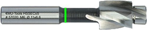 HSS-E Co5 Flachsenker mit festem Führungszapfen, DIN 373, mit Zylinderschaft: M 6, 11,0 x 6,4 mm (DL fein) von DAPPRICH