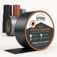 Butylband, Panzertape, Dichtungsband Alu, Reparaturband, Dichtband Fenster Dachrinne, wasserfest, hitzebeständig - 10m x 50mm 6 Stück Schwarz von DAPRONA