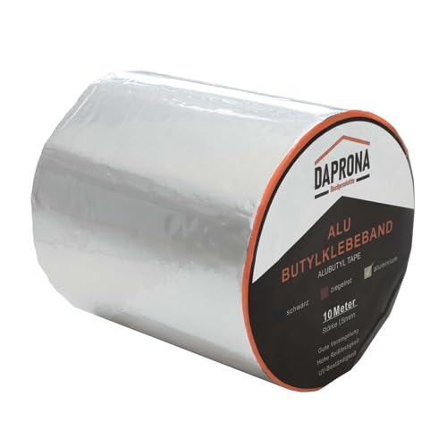 DAPRONA Butylband, Panzertape 10m x 150mm, 1 Stück Alu Dichtungsband Alu, Reparaturband, Dichtband Fenster Dachrinne, wasserfest, hitzebeständig von DAPRONA