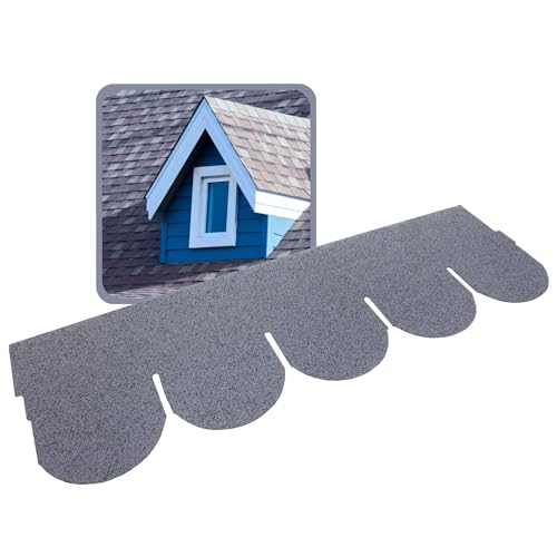 DAPRONA 20x Bitumen Dachschindeln Biberschwanz Grau 1 m x 32 cm - 2,6 m² selbstklebend mit Glasvlieseinlage - wetterfest & UV-beständig für Gartenhaus, Carport, Garage, Pavillon von DAPRONA