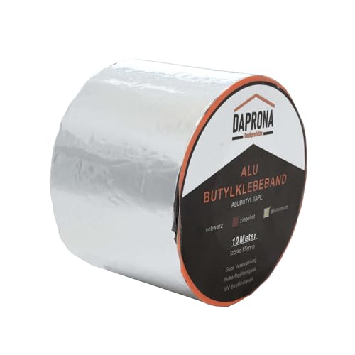 DAPRONA Butylband, Panzertape 10m x 100mm, 3 Stück Alu Dichtungsband Alu, Reparaturband, Dichtband Fenster Dachrinne, wasserfest, hitzebeständig von DAPRONA