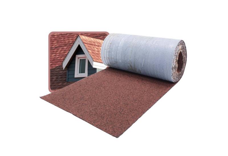 DAPRONA Dachschindeln Dachschindeln, Firstabdeckung 5m x 32cm Rot, (20-St), Bitumen Firstband für Gartenhaus, Carport von DAPRONA