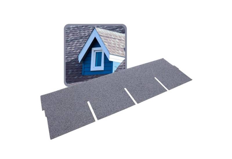 DAPRONA Dachschindeln Dachschindeln Rechteck 1m x 32cm, Grau, (20-St), Bitumenschindeln für Gartenhaus, Carport von DAPRONA
