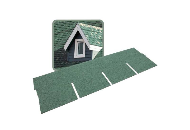 DAPRONA Dachschindeln Dachschindeln Rechteck 1m x 32cm, Grün, (20-St), Bitumenschindeln für Gartenhaus, Carport von DAPRONA
