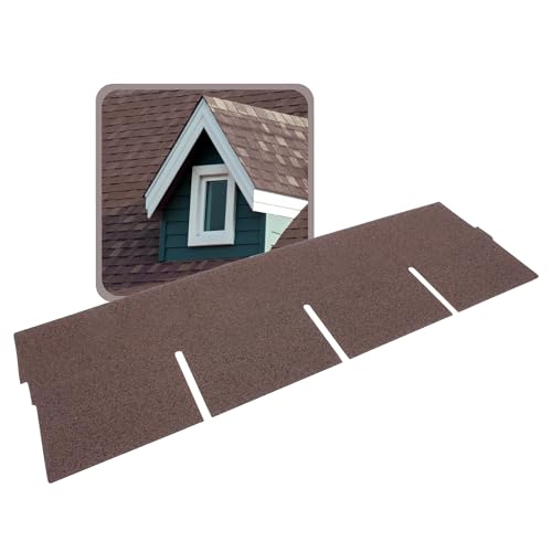 DAPRONA Dachschindeln Rechteck 1m x 32cm, 20 Stück Braun Bitumenschindeln für Gartenhaus, Carport von DAPRONA