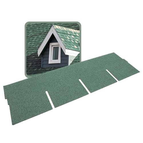 DAPRONA 20x Bitumen Dachschindeln Rechteck Grün 1 m x 32 cm - 2,6 m² selbstklebend mit Glasvlieseinlage - wetterfest & UV-beständig für Gartenhaus, Carport, Garage, Pavillon von DAPRONA