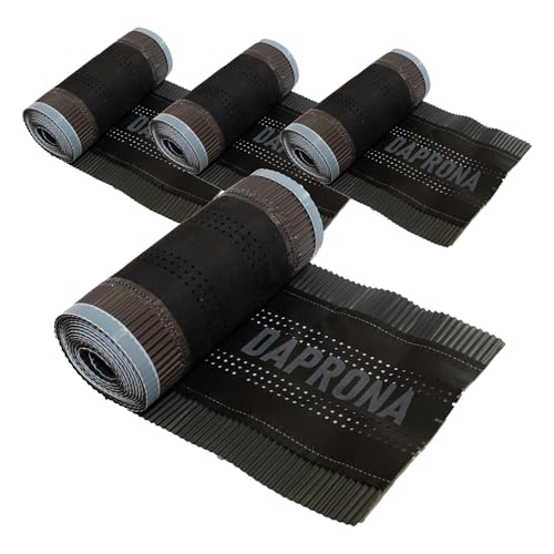 DAPRONA Firstband Alu Super Vent 4 Rollen - 390mm x 5m Anthrazit (RAL 7021) Rollfirst für eine optimale Dachfirst Abdeckung, Super Butylkleber von DAPRONA