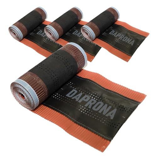 DAPRONA Firstband Alu Super Vent 4 Rollen - 320mm x 5m Rot (RAL 8004) Rollfirst für eine optimale Dachfirst Abdeckung, Super Butylkleber von DAPRONA