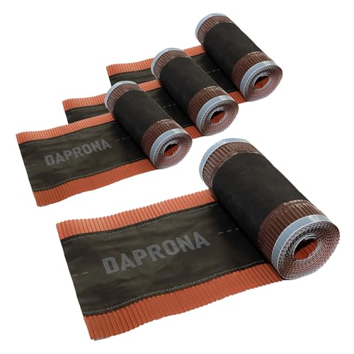 DAPRONA Firstband Alu 4 Rollen - 390mm x 5m Rot (RAL 8004) Rollfirst für eine optimale Dachfirst Abdeckung, Super Butylkleber von DAPRONA