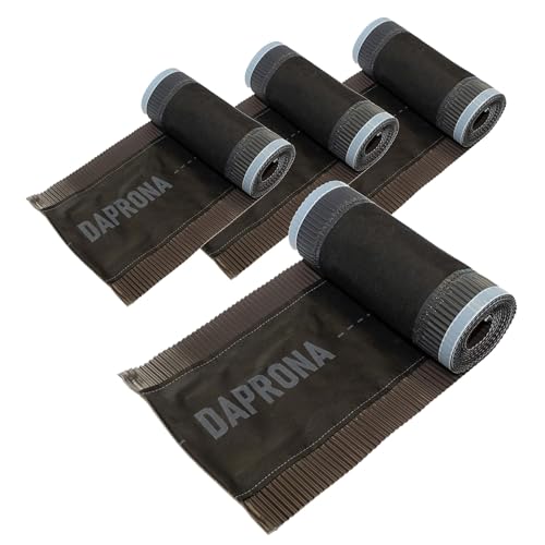 DAPRONA Firstband Alu 4 Rollen - 330mm x 5m Braun (RAL 8017) Rollfirst für eine optimale Dachfirst Abdeckung, Super Butylkleber von DAPRONA