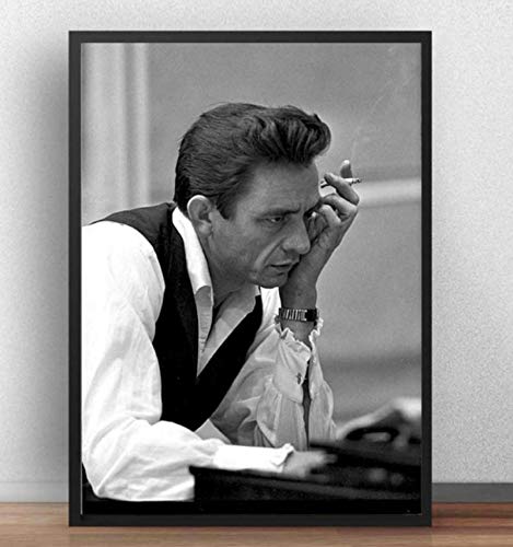 DAQIANSHIJIE Plakat Rockstar Johnny Cash (Johnny Cash) Plakate und Drucke Wandkunst Bild Leinwand Malerei Wohnzimmer Home Decoration 50X75cm ohne Rahmen von DAQIANSHIJIE