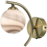 DAR ATIYA - Wandleuchte Antik Messing mit Planet Style Glas von DAR LIGHTING