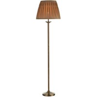 DAR HATTON - Stehlampe Antik Messing komplett mit rundem konischem Schirm von DAR LIGHTING