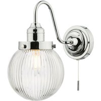 Dar Tamara Badezimmer-Wandleuchte, poliertes Chrom, geripptes Glas, IP44 von DAR LIGHTING