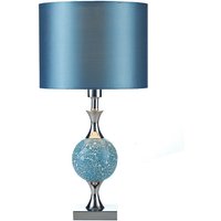 Dar elsa - Tischlampe Blaues Mosaik Mit Rundem Trommelschirm von DAR LIGHTING