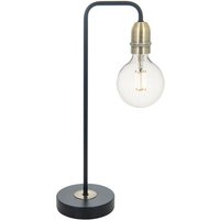 Dar Lighting - dar kiefer - Tischlampe Schwarz & Antik Messing von DAR LIGHTING