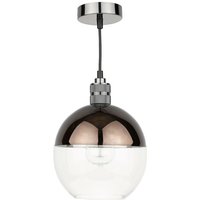 Dar Lighting - dar rue - Dome Easy Fit Pendelleuchte Glas Bronze und klar von DAR LIGHTING