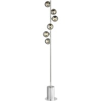 Dar Spiral 6-flammige Stehlampe aus poliertem Chrom und Rauchglas von DAR LIGHTING