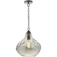 Dar Lighting - dar esarosa - Kuppel Pendelleuchte Schwarz Chrom und Rauchglas, 1x E27 von DAR LIGHTING